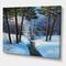 Designart Christmas Forest with River & Trees III  Canvas Wall Art
